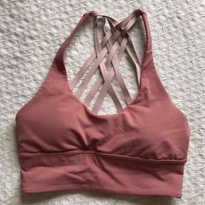 lululemon rose colored sports bra size 4